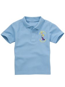 Sky Polo Shirt - With St Bernadettes RC PS Logo