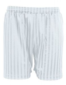 White PE Shorts Shadow Stripe - Plain (No Logo)
