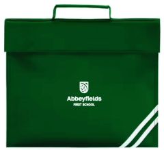 Bottle Green Book Bag - Embroidered with Abbeyfields First School Logo