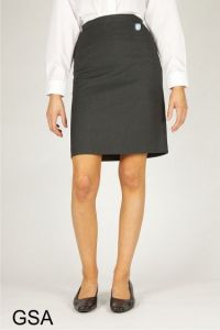 Harrow Grey Back Vent Skirt (GSA) - Embroidered with Ashington School Logo