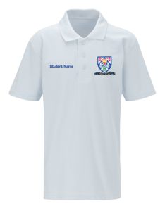 PE White Polo - Embroidered with Astley High School logo