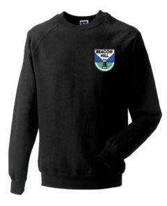 Black Sweatshirt (Crew Neck) - Embroidered With Beacon Hill School Logo