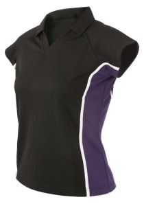 Black/Purple PE Fitted Polo Shirt (G925)- For Belmont School (Compulsory)