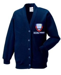 Navy Sweat Cardigan - Embroidered with Bothal Primary School logo