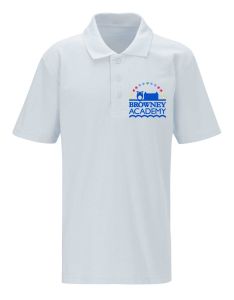 White PE Polo - Embroidered with Browney Academy logo