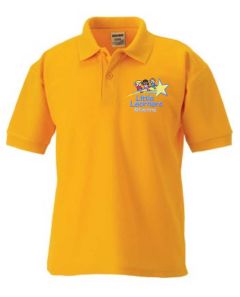 Gold Polo - Embroidered with Little Learners @ Central Primary School logo