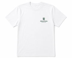 White PE T-Shirt embroidered with the Abbeyfields First School Logo