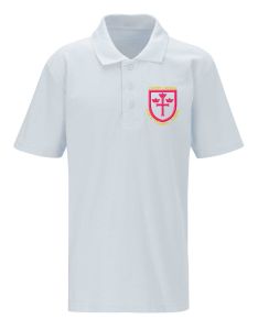 White Classic Polo - Embroidered With Christ Church C of E Primary School Logo