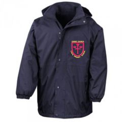 Navy Stormproof Coat - Embroidered With Christ Church Pimary School Logo