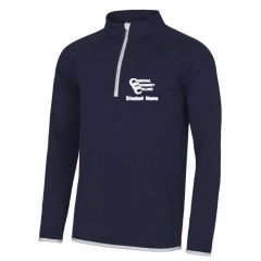 Boys Mid Layer 1/2 Zip Sweat - Embroidered with Churchill Community College Logo (Optional)