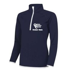 Girls Mid Layer 1/2 Zip Sweat - Embroidered with Churchill Community College Logo (Optional)