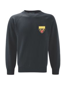 (Gold Logo) Black Sweatshirt embroidered with Cramlington Senior Learning Village (GOLD) Logo