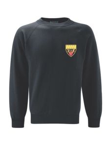 (Gold Logo) Black Sweatshirt embroidered with Cramlington Learning Village (GOLD) Logo-Adults L