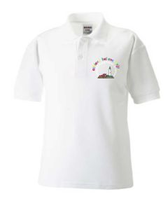 White Polo Shirt - Embroidered with Coquet Park First School Logo