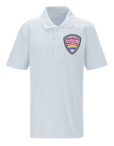 White Polo Top - Embroidered with Denbigh Primary School Logo