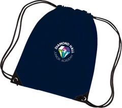 Navy PE Bag - EmbroideNavy with Diamond Hall Junior Academy Logo