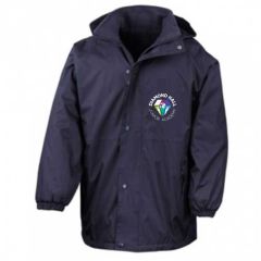 Navy Result Stormproof Coat - EmbroideNavy with Diamond Hall Junior Academy Logo