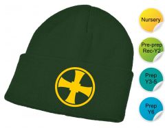 Green Knitted Ski Hat - Embroidered with Durham High School Logo