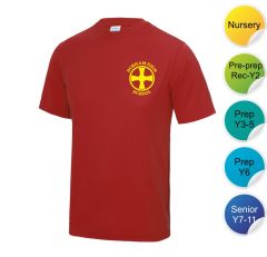 Neville - Red Infant/Junior House T-Shirt - Printed with Durham High School Logo