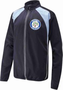 Navy/Sky Zip Jacket - Embroidered with Dinnington First School Logo