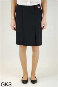 Black Senior Twin Pleat Skirt (GKS) - Embroidered with Easington Academy School Logo
