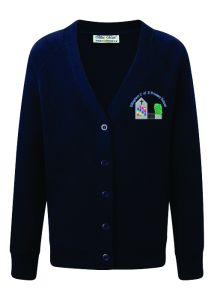 Navy Cardigan - Embroidered With Ellingham Primary School Logo