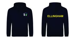 Navy PE Hoody - Embroidered With Ellingham Primary School Logo and Printed on the back