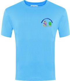 SKY PE T-Shirt  - Embroidered With Ellingham Primary School Logo