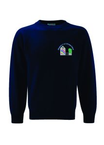 Navy Sweatshirt Crew Neck - Embroidered With Ellingham Primary School Logo