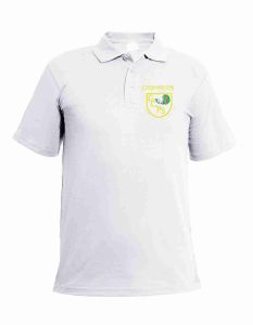 *SALE ITEM* White Polo - Embroidered with Greenfields Community Primary School logo
