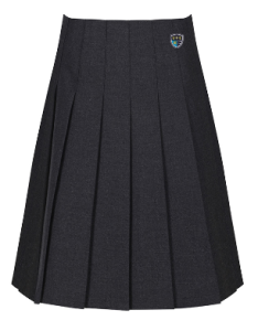 Grey Junior Stitch Down Pleat  (JGPB) - Embroidered with Teesdale School Logo