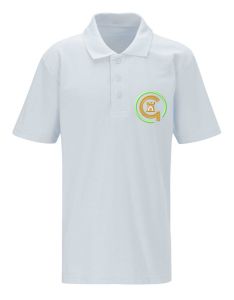 Green Logo - White Polo - Embroidered with Jesmond Park Academy Logo