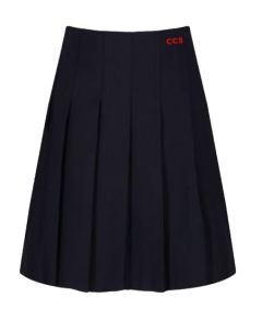 Black Junior Stitch Down Pleat Skirt (JGPB) - Embroidered with Christ's College, Sunderland Logo