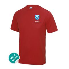 Boys Red PE T-Shirt - Embroidered with Kepier School Logo