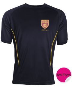 6th Form PE T-Shirt - Embroidered with Kings Priory School logo