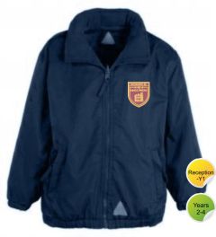 Navy Reversible Coat - Embroidered With Kings Priory School Logo 