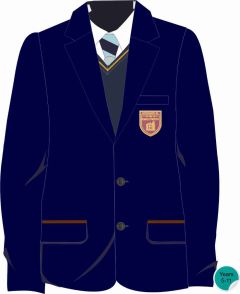 Navy/Maroon Boys Blazer - Embroidered with Kings Priory School Logo