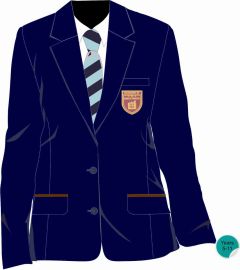 Navy/Maroon Girls Blazer - Embroidered with Kings Priory School Logo