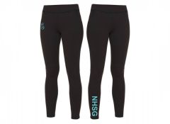 6th Form Girlie Athletic Leggings Black - embroidered with the Newcaslte High School for Girls logo