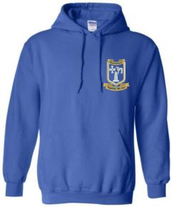 Royal Hoodie with embroidered Meadowdale Academy Logo