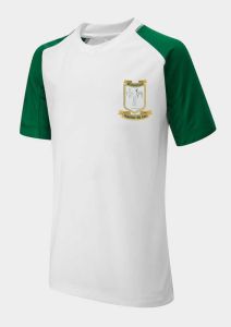 White/Emerald Sports T-Shirt - Meadowdale Academy Logo