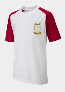 White/Scarlet Sports T-Shirt - Meadowdale Academy Logo