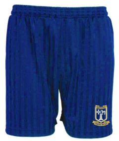 Royal PE Shorts Shadow Stripe - with embroidered Meadowdale Academy logo