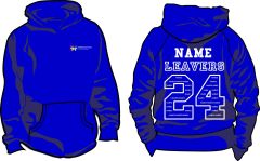 Royal Blue Leavers Hoodie - Embroidered Middlestone Moor Primary Academy Logo and Leavers Print on the Back