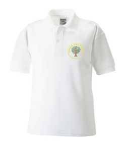 Bamburgh (Yellow) White Polo Shirt - Embroidered Mowbray Primary School Logo
