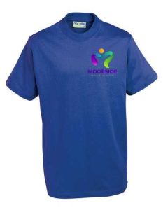 Royal Blue PE T-Shirt - Embroidered with Moorside Primary Academy Logo