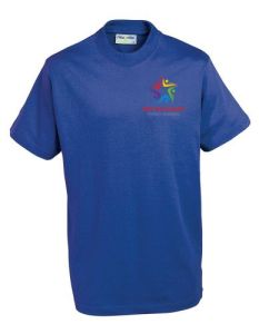 Royal Blue PE T-Shirt - Embroidered with New Brancepeth Primary Academy Logo