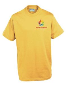 Sunflower Yellow PE T-Shirt - Embroidered with New Brancepeth Primary Academy Logo