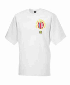White PE T-Shirt - Embroidered with New York Primary School logo
