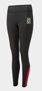 Newminster Black/Red PE LEGGINGS with embroidered School Logo